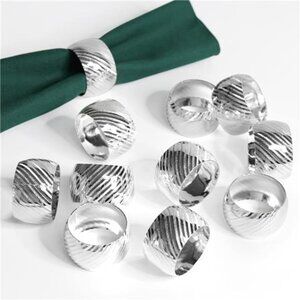 Delicate Alloy Napkin Rings Set of 12, Ideal Table Setting Napkin Decor